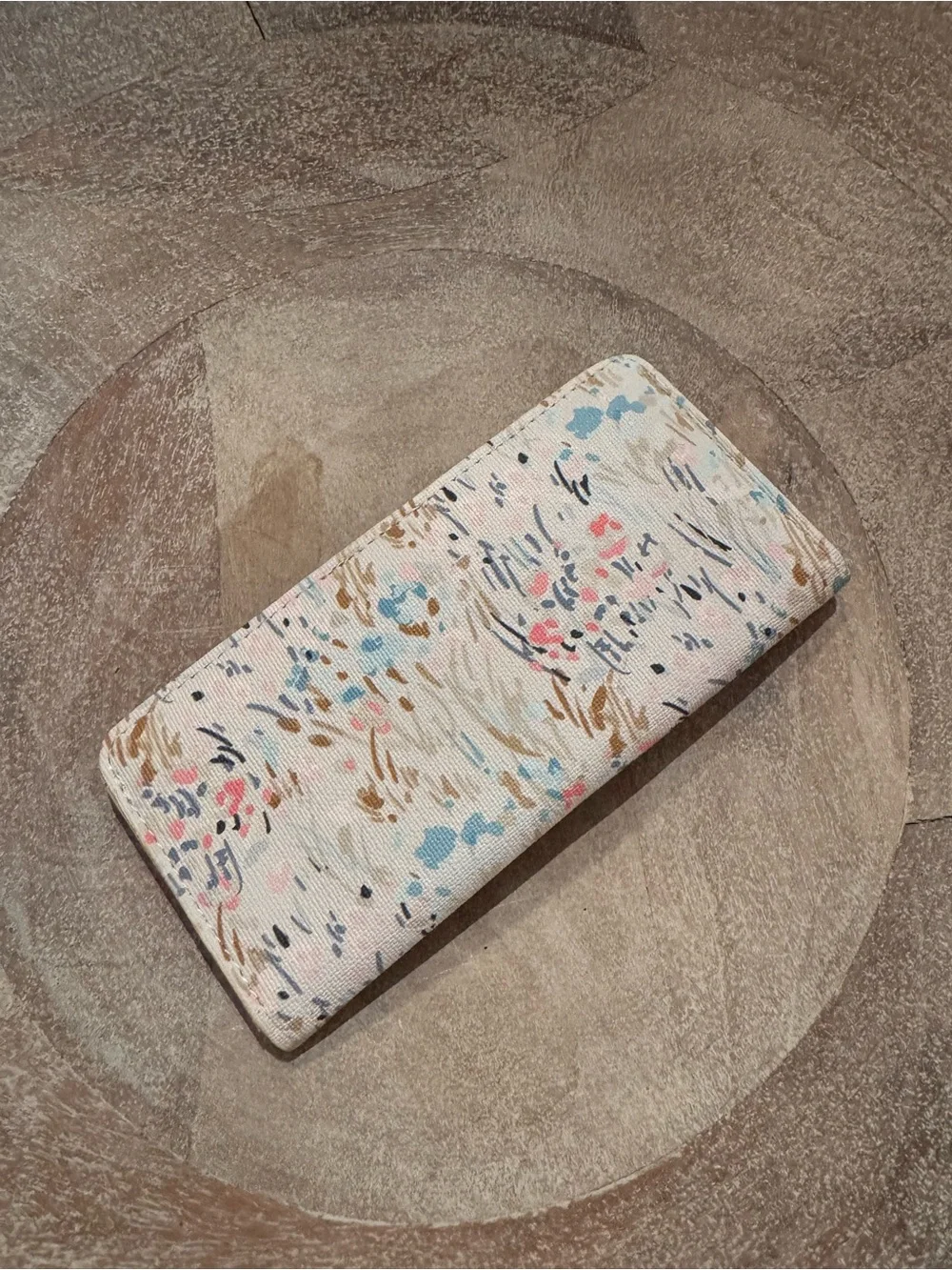 Floral Print Cream Women’s Long Wallet